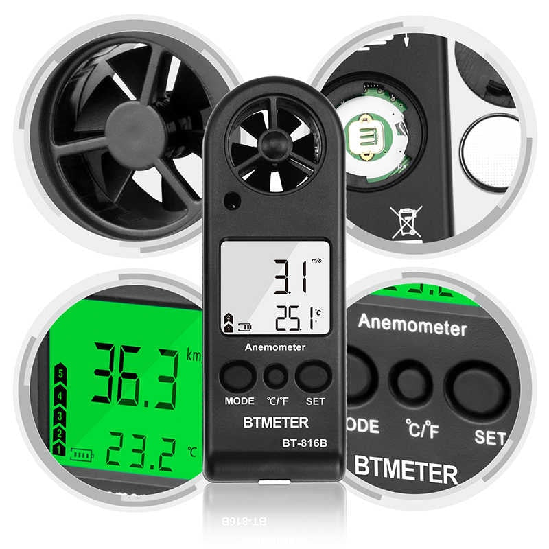 BTMETER Digital Mini Anemometer - Measure Wind Speed Easily | Fast ...